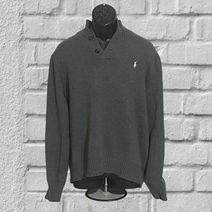 Polo by Ralph Lauren 3 Button Pullover Sweater, Solid Gray (P051023-2)